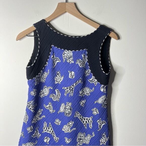 Bob Mackie Animal Print Sketch Wearable Art Blue and Black Dress - Picture 2 of 16